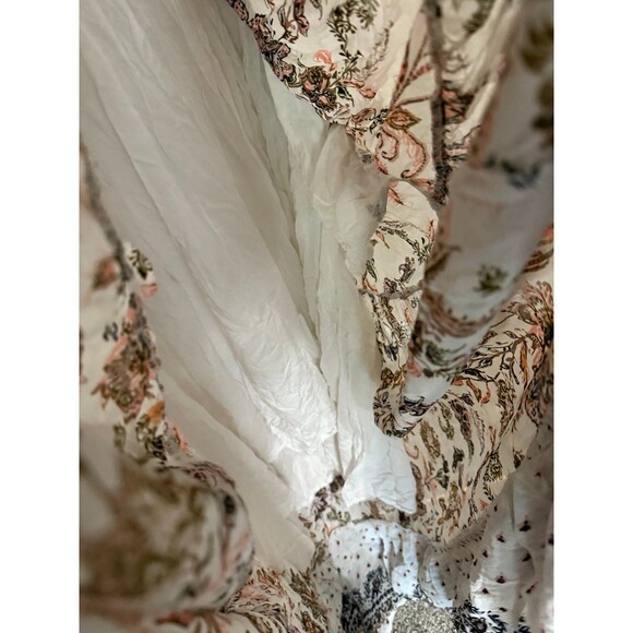 Anthropologie Pink and Tan Smocked Maxi Dress with Bishop Sleeves - Picture 8 of 8